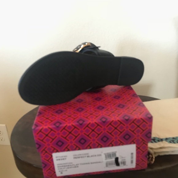 NWT TORY BURCH MARSDEN LEATHER FLAT THONG SANDALS - Picture 5 of 7